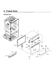 Freezer Door parts for Samsung Refrigerator RF23HCEDBWW/AA-11 from AppliancePartsPros.com