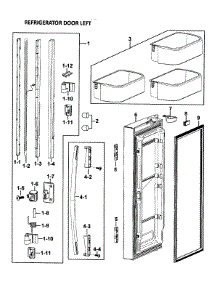 Left Door parts for Samsung Refrigerator RF265ABPN/XAA-00 from AppliancePartsPros.com