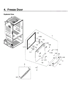 Freezer Door parts for Samsung Refrigerator RF23HCEDBWW/AA-10 from AppliancePartsPros.com