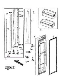 Door Left parts for Samsung Refrigerator RF266AEPN/XAA-01 from AppliancePartsPros.com