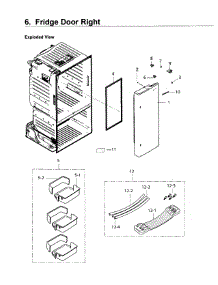 Fridge Door R parts for Samsung Refrigerator RF263BEAEWW/AA-04 from AppliancePartsPros.com