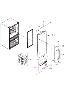 Right Door parts for Samsung Refrigerator RF31FMEDBBC/AA-01 from AppliancePartsPros.com