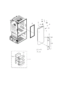 Door Right parts for Samsung Refrigerator RF263TEAEBC/AA-00 from AppliancePartsPros.com