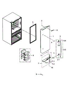 Right Door parts for Samsung Refrigerator RF31FMESBSR/AA-01 from AppliancePartsPros.com