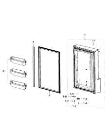 Freezer Door R parts for Samsung Refrigerator RF32FMQDBSR/AA-04 from AppliancePartsPros.com