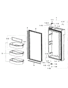 Fridge Door R parts for Samsung Refrigerator RF32FMQDBSR/AA-04 from AppliancePartsPros.com