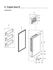 Freezer Door Rt parts for Samsung Refrigerator RF24J9960S4/AA-04 from AppliancePartsPros.com