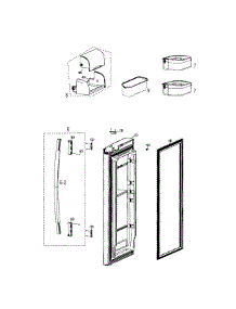 Right Door parts for Samsung Refrigerator RF267ADRS/XAA-00 from AppliancePartsPros.com