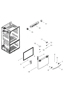 Freezer Door parts for Samsung Refrigerator RF268ABBP/XAA-00 from AppliancePartsPros.com
