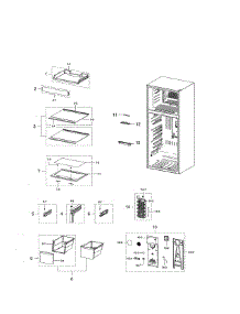 Fridge Compartment parts for Samsung Refrigerator RT21M6215WW/AA-00 from AppliancePartsPros.com
