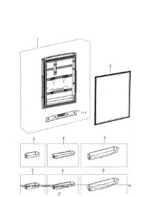Refrigerator Door parts for Samsung Refrigerator RB194ACRS/XAC-00 from AppliancePartsPros.com