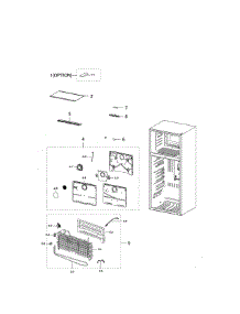 Freezing Compartment parts for Samsung Refrigerator RT21M6213WW/AA-00 from AppliancePartsPros.com