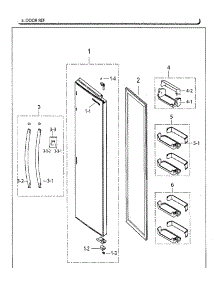 Right Door parts for Samsung Refrigerator RS25H5111SR/AA-02 from AppliancePartsPros.com