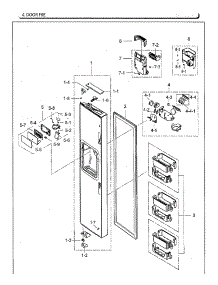Left Door parts for Samsung Refrigerator RS25H5111SR/AA-02 from AppliancePartsPros.com