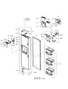 Left Door parts for Samsung Refrigerator RS25H5111WW/AA-01 from AppliancePartsPros.com