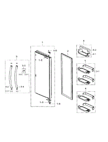 Right Door parts for Samsung Refrigerator RS25H5111WW/AA-01 from AppliancePartsPros.com