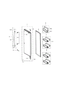 Refrigerator Door parts for Samsung Refrigerator RS25H5121BC/AA-00 from AppliancePartsPros.com
