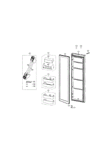 Refrigerator Door parts for Samsung Refrigerator RS25H5000BC/AA-00 from AppliancePartsPros.com