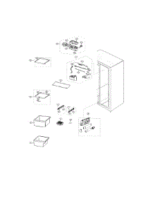 Refrigerator parts for Samsung Refrigerator RS25H5000BC/AA-00 from AppliancePartsPros.com