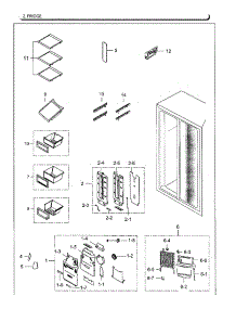 Fridge parts for Samsung Refrigerator RS25H5111SG/AA-01 from AppliancePartsPros.com