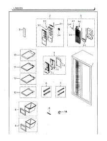Freezer parts for Samsung Refrigerator RS25H5111SG/AA-01 from AppliancePartsPros.com