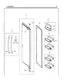 Right Door parts for Samsung Refrigerator RS25H5111BC/AA-02 from AppliancePartsPros.com