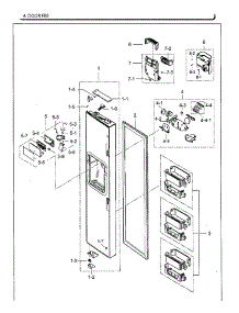Left Door parts for Samsung Refrigerator RS25H5111BC/AA-02 from AppliancePartsPros.com