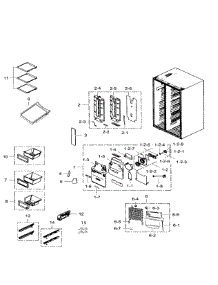 Fridge parts for Samsung Refrigerator RS25H5111BC/AA-01 from AppliancePartsPros.com