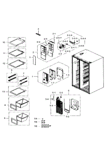 Freezer parts for Samsung Refrigerator RS25H5111BC/AA-01 from AppliancePartsPros.com