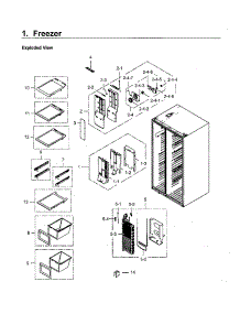 Freezer parts for Samsung Refrigerator RS25H5111SG/AA-00 from AppliancePartsPros.com