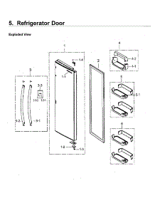 Right Door parts for Samsung Refrigerator RS25H5111SG/AA-00 from AppliancePartsPros.com