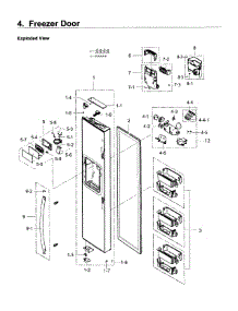 Freezer Door parts for Samsung Refrigerator RS25H5121SR/AA-02 from AppliancePartsPros.com