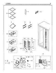 Fridge parts for Samsung Refrigerator RS25H5111WW/AA-02 from AppliancePartsPros.com