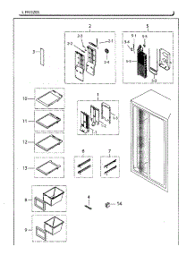 Freezer parts for Samsung Refrigerator RS25H5111WW/AA-02 from AppliancePartsPros.com