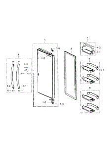 Right Door parts for Samsung Refrigerator RS25H5111SR/AA-01 from AppliancePartsPros.com