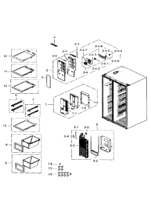 Freezer parts for Samsung Refrigerator RS25H5111SR/AA-01 from AppliancePartsPros.com