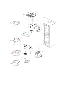 Fridge parts for Samsung Refrigerator RS25H5000WW/AA-01 from AppliancePartsPros.com