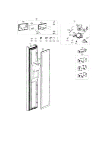 Left Door parts for Samsung Refrigerator RS25H5000WW/AA-01 from AppliancePartsPros.com