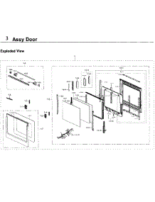 Door parts for Samsung Wall Oven NV51K6650SG/AA-00 from AppliancePartsPros.com
