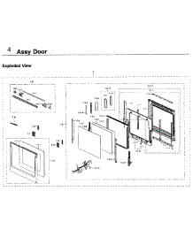 Door Asy parts for Samsung Wall Oven NV51K6650DS/AA-00 from AppliancePartsPros.com