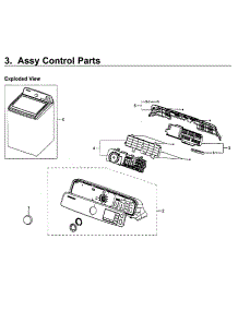 Control Panel parts for Samsung Washer WA50M7450AP/A4-00 from AppliancePartsPros.com