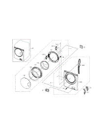 Frame Front & Door parts for Samsung Washer WF218ANW/XAA-01 from AppliancePartsPros.com