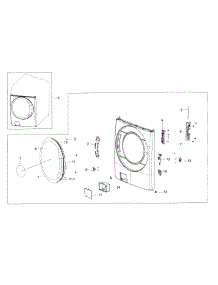 Frame Front & Door parts for Samsung Washer WF56H9110CW/A2-00 from AppliancePartsPros.com