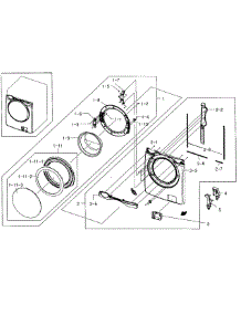 Frame Front & Door parts for Samsung Washer WF331ANW/XAA-04 from AppliancePartsPros.com