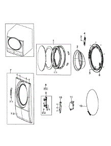 Front / Door Assy parts for Samsung Washer WF337AAL/XAA-00 from AppliancePartsPros.com