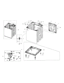 Frame parts for Samsung Washer WA52J8700AP/A2-00 from AppliancePartsPros.com