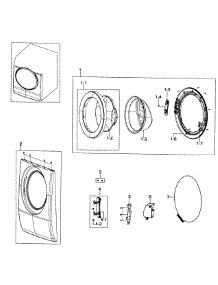 Door Assy parts for Samsung Washer WF317AAW/XAA-00 from AppliancePartsPros.com