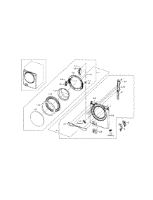 Frame Front & Door parts for Samsung Washer WF448AAW/XAA-05 from AppliancePartsPros.com