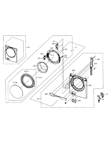 Frame Front & Door parts for Samsung Washer WF393BTPAWR/A1-00 from AppliancePartsPros.com