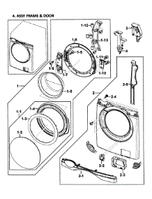 Door Assy parts for Samsung Washer WF419AAU/XAA-00 from AppliancePartsPros.com